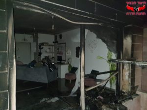 הדירה לאחר השריפה