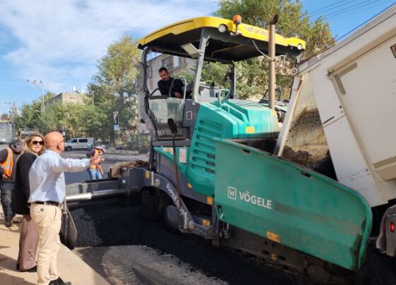 הסדרת רחוב הצפירה הסתיים שלב ריבוד אספלט