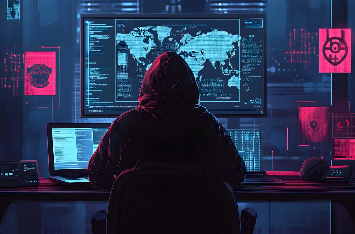 חפרפרת בהייטק- איש יושב מול מחשבים