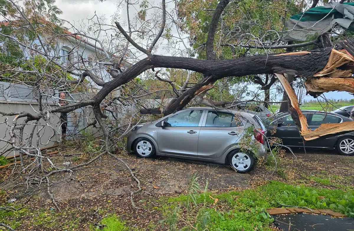 נזקי מזג האויר בפרדס חנה