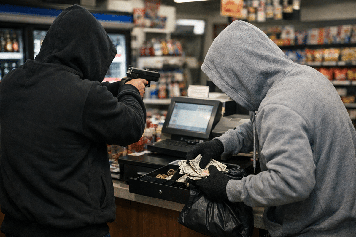 שוד בתחנת דלק בחדרה